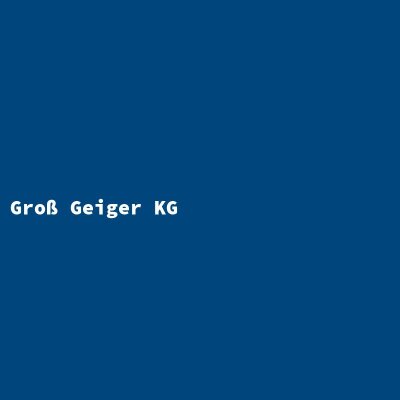 Manufacturer: Groß Geiger KG